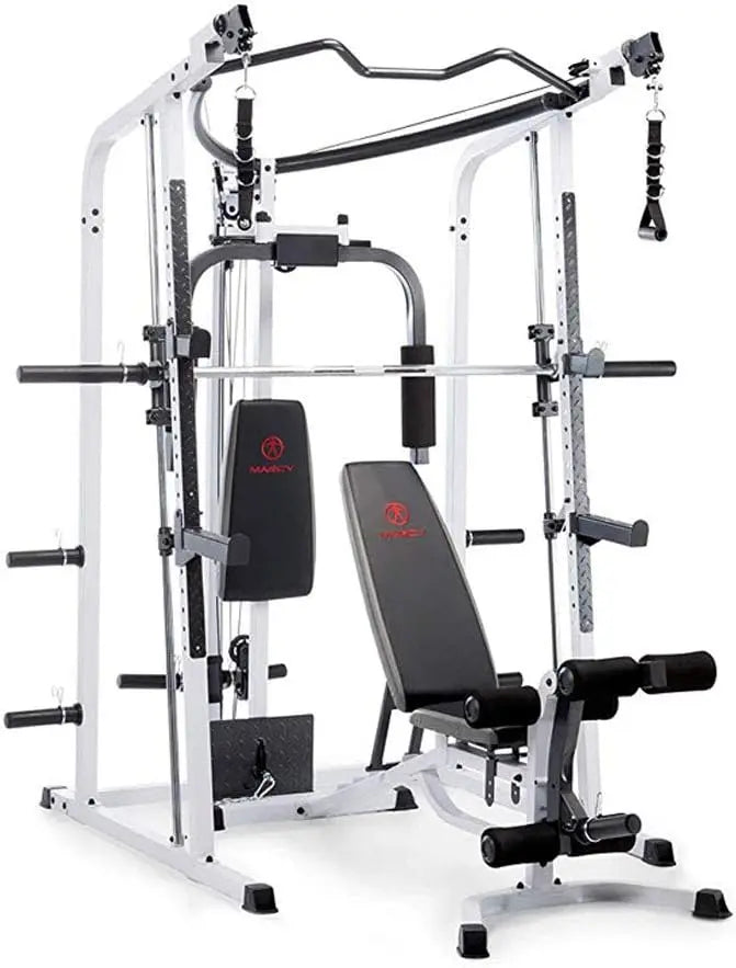 MARCY Smith Cage Workout Machine Full Body StrengthTraining Home Gym Equipment System with Leg Developer, Press Bar