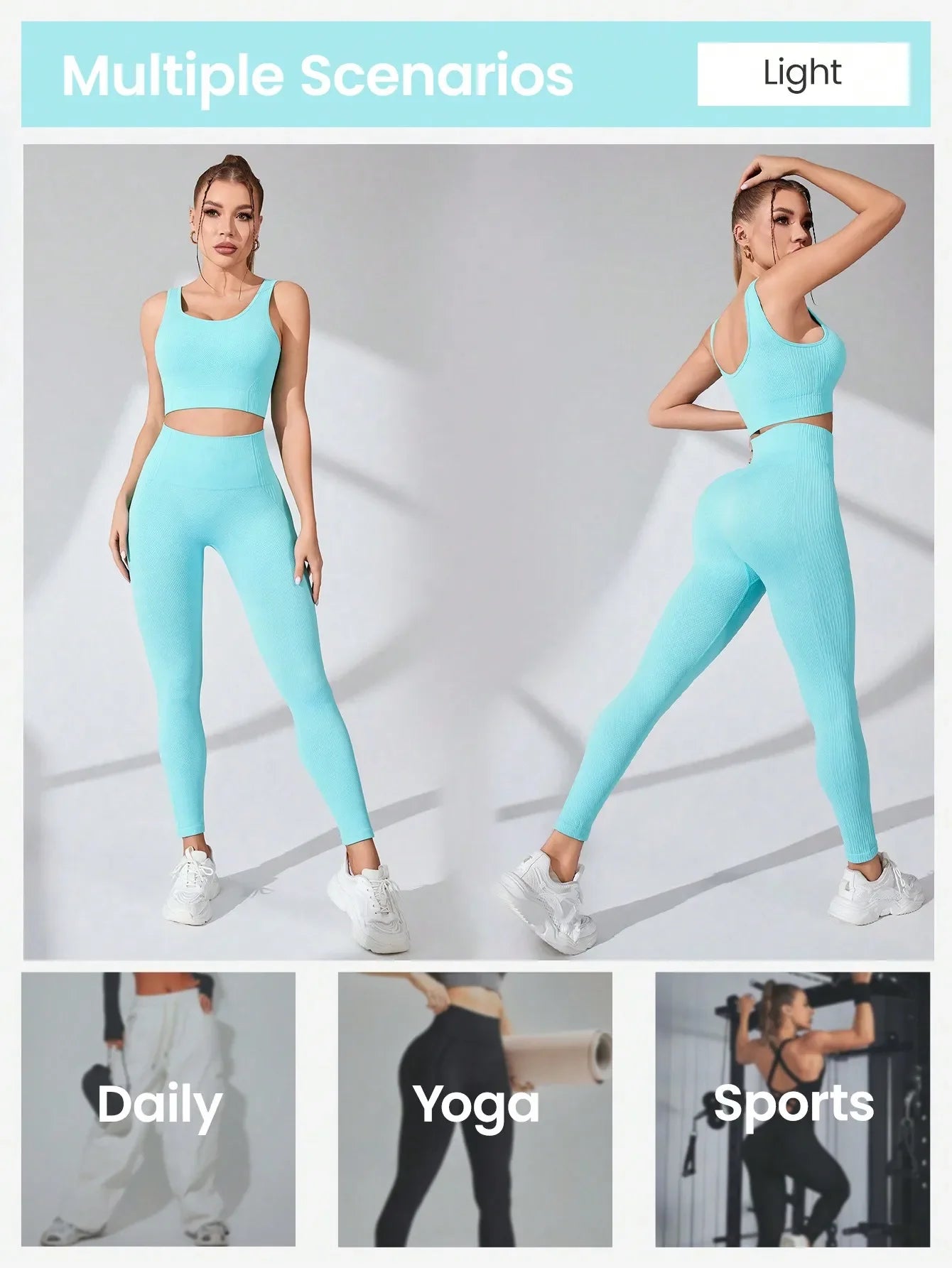 Seamless Yoga Set Womens Leggings And Cross Strap Bra