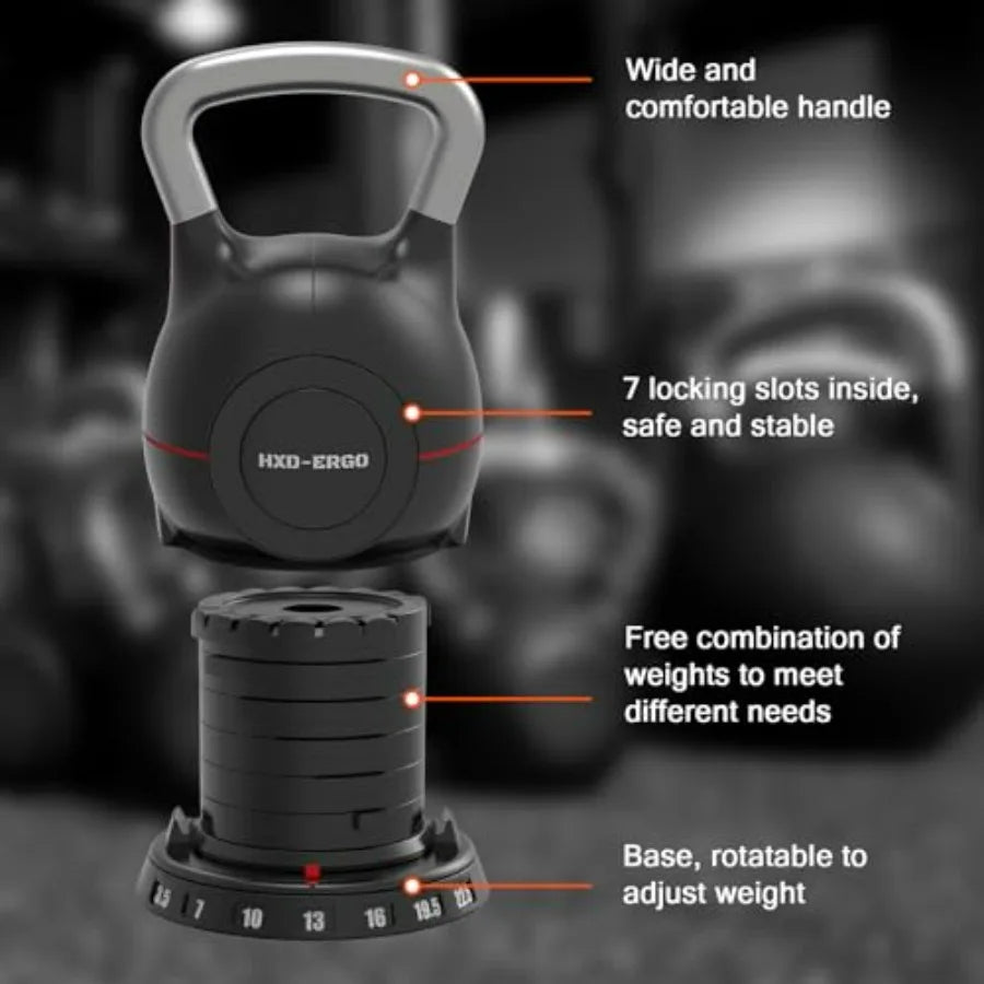 LISM Adjustable Kettlebell Weight Set With Ergonomic Grip