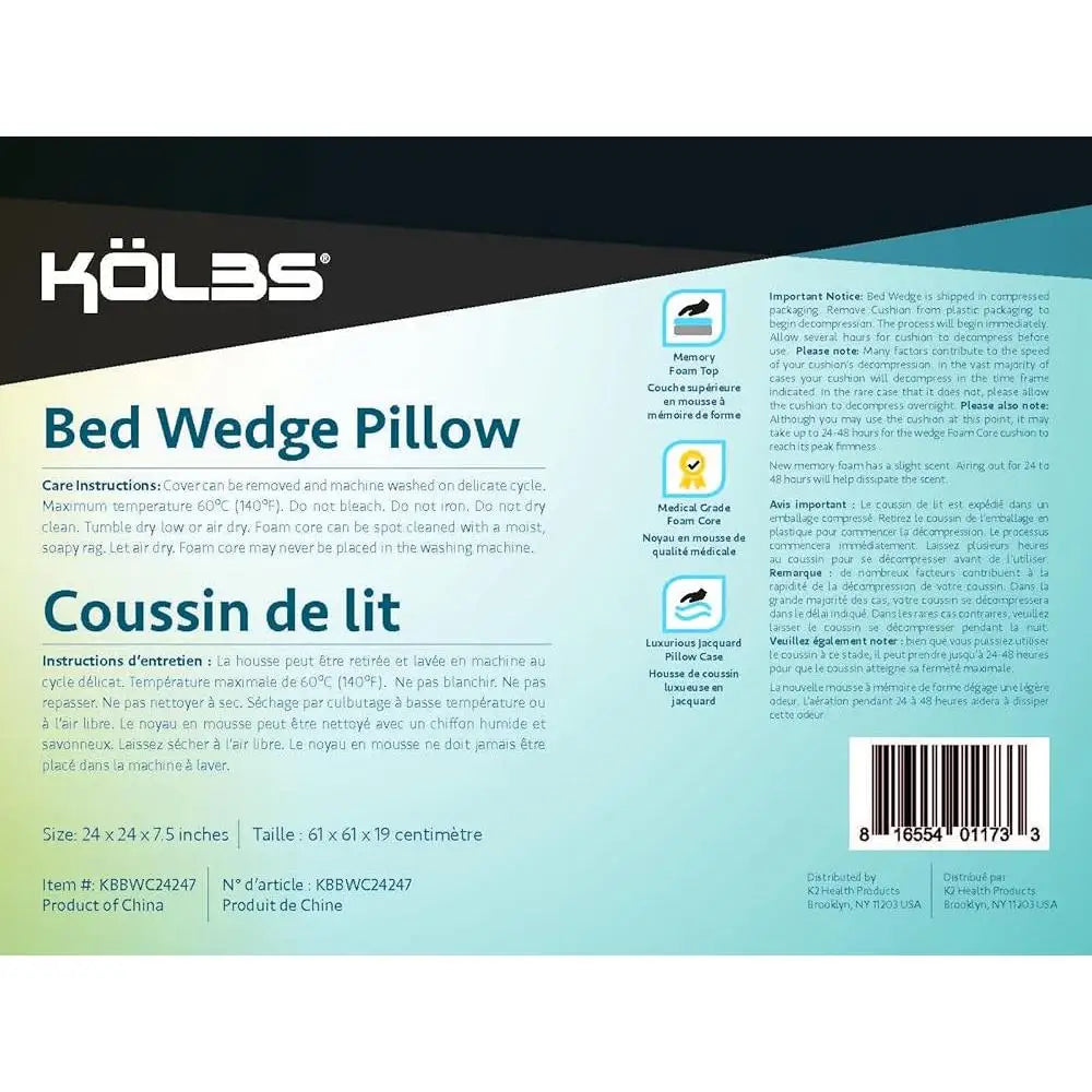 Wedge Pillow Sleep Apnea Acid Reflux Back Pain Relief Snoring Support Bed Cushion Elevated Comfort Adjustable Relief