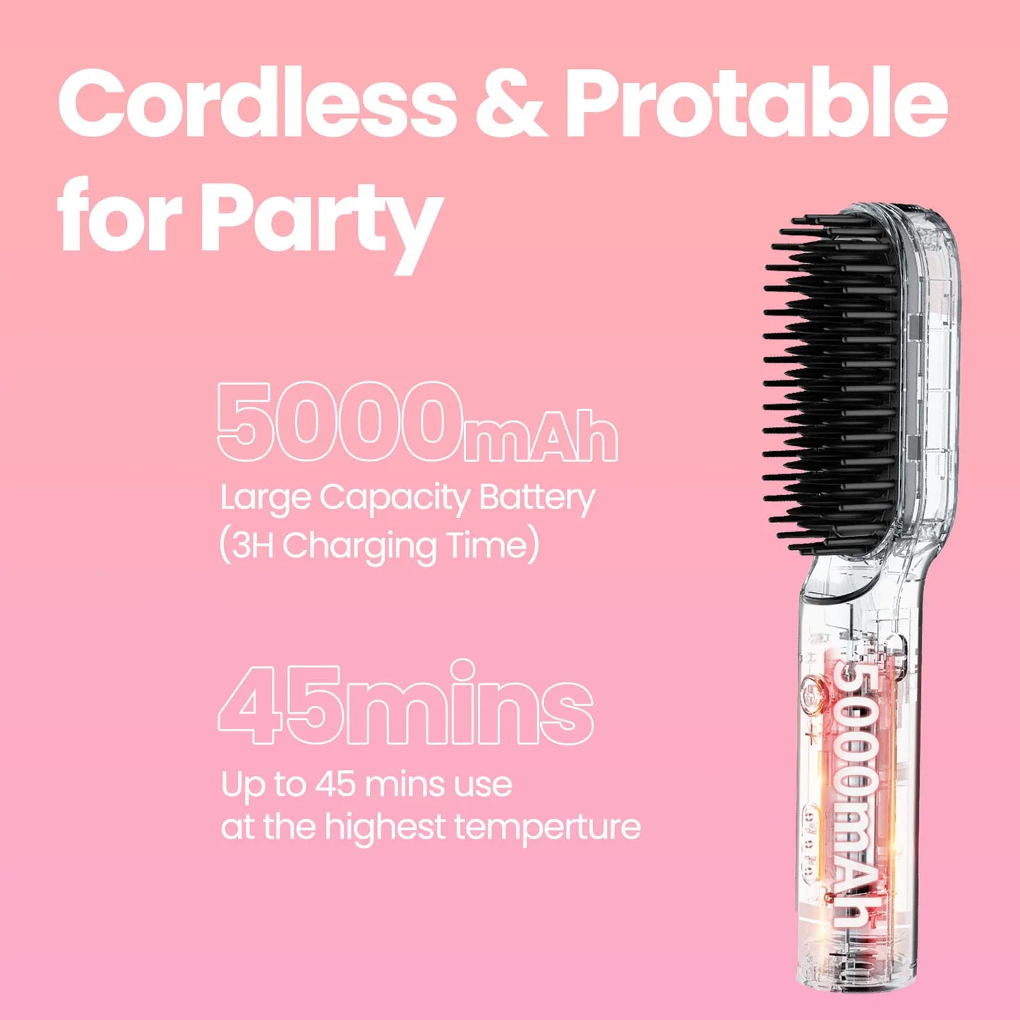 KIPOZI 1.25 Inch Thermal Brush Curling Iron Brush with LCD Display 16 Adjustable Temperatures Auto Shut Off