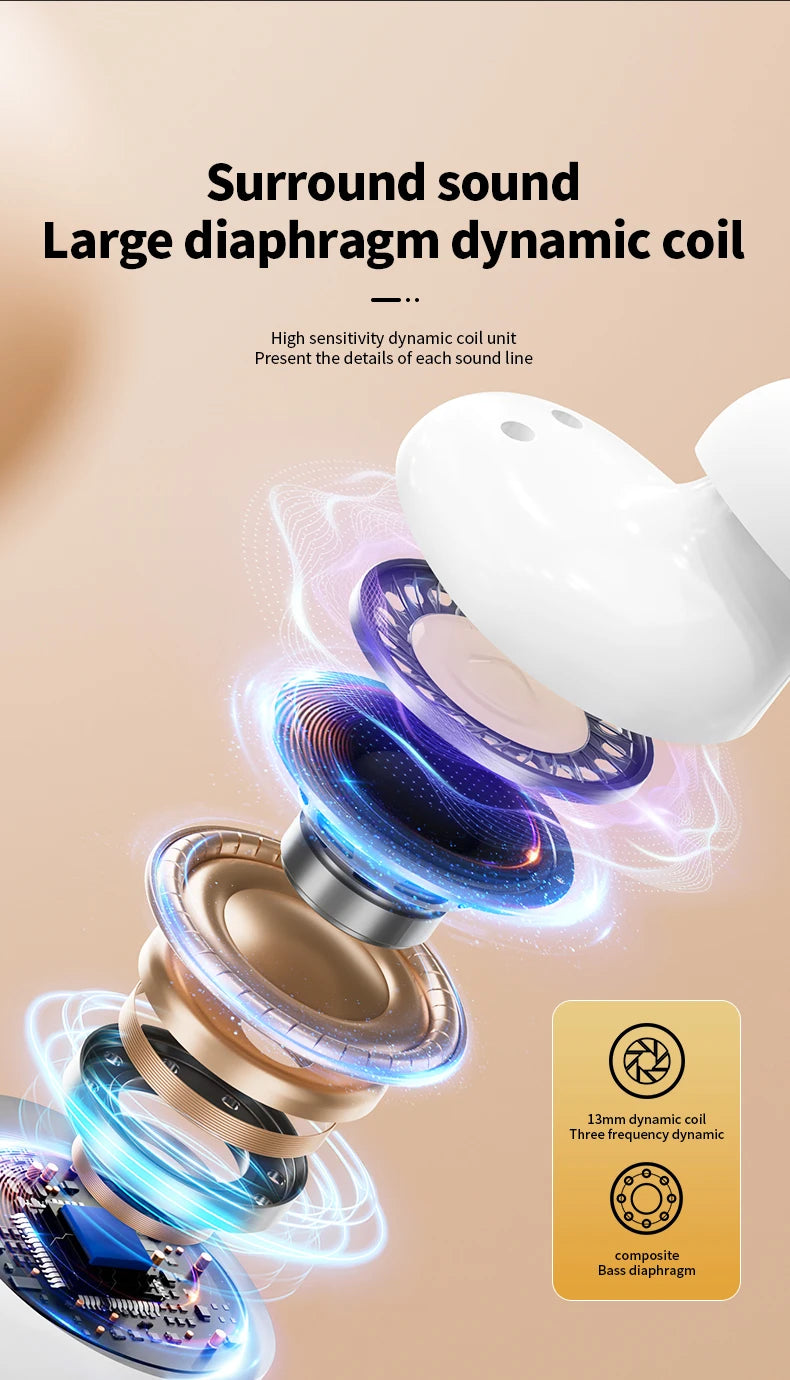 INMAS S09 Wireless Earbuds ANC Bluetooth Touch Control