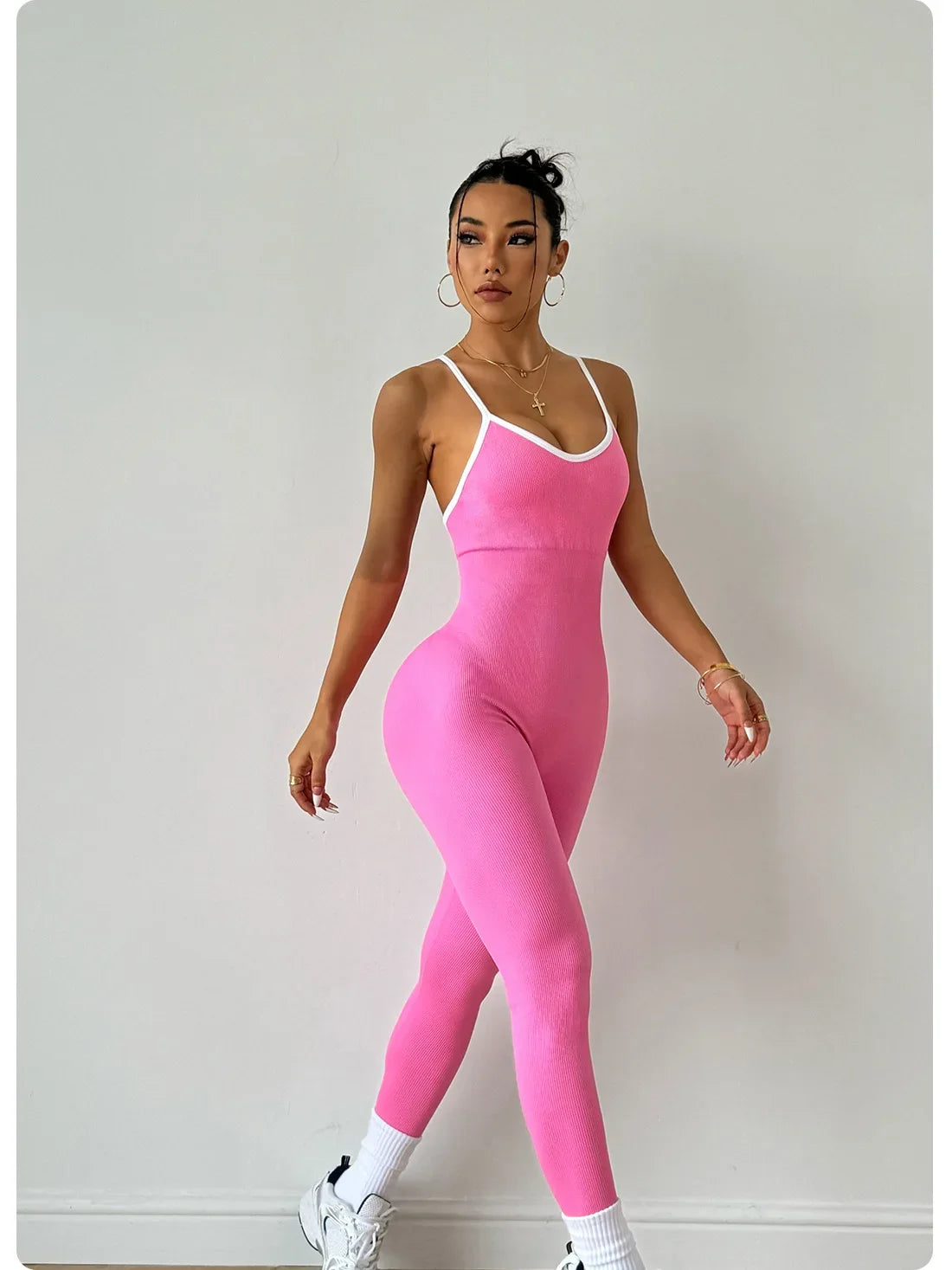 OLOEYERCN Cross Back Jumpsuit Women Yoga Bodysuit Fitness