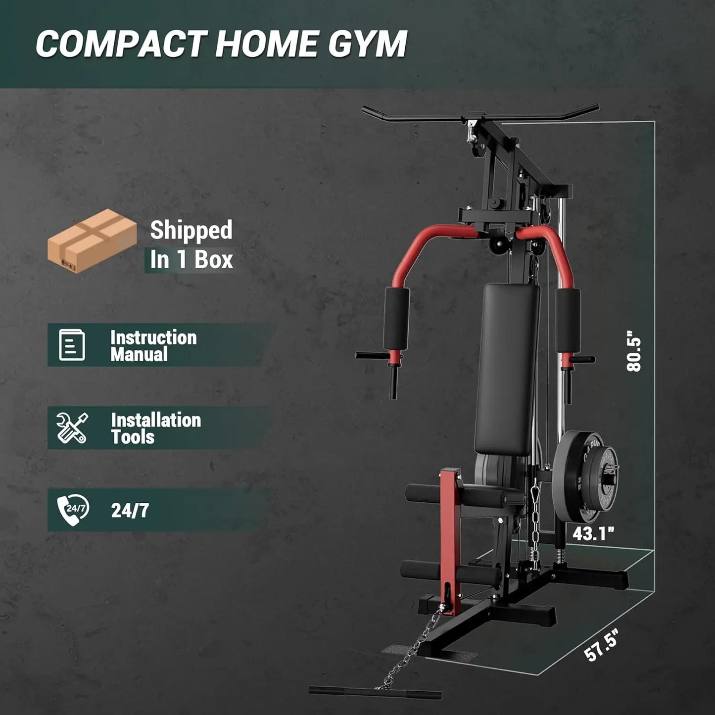 HiMISS Full Body Workout Gym Machine With Pulley System
