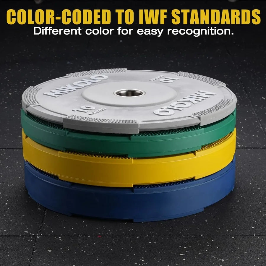 Rubber Bumper Plates For Gym And Home Fitness Training Durable Non Slip Surface