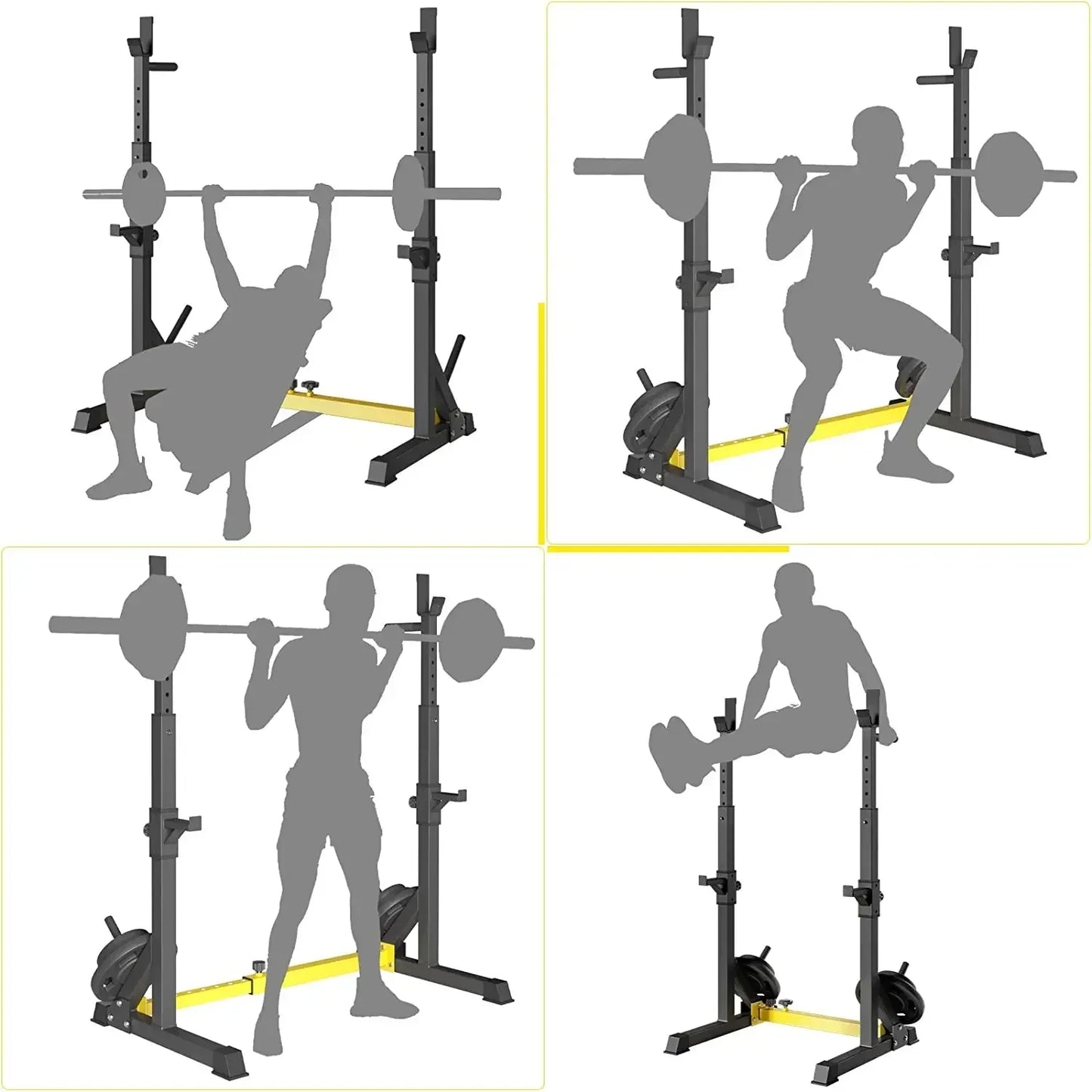 Adjustable Squat Rack Stand Multi Function Barbell Rack Load 250kg
