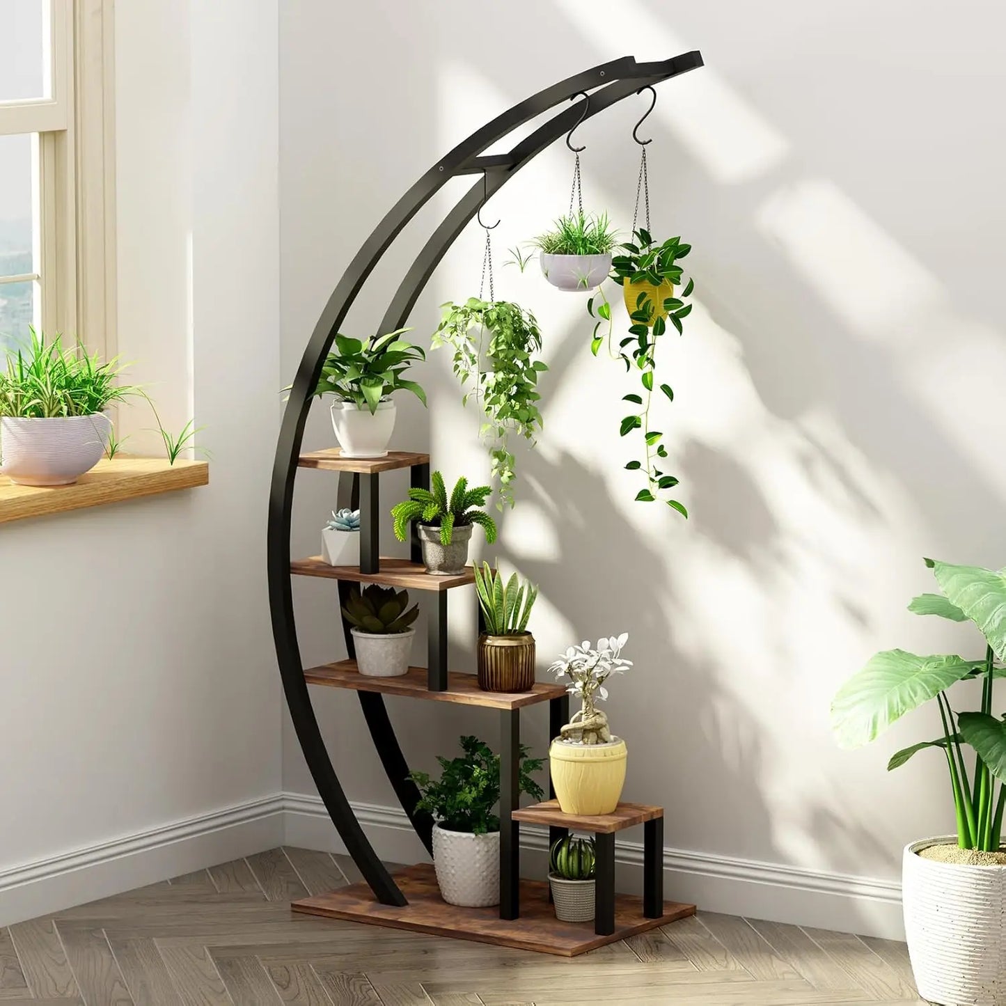 Twister 2pcs 5-Tier Metal Plant Stand Set