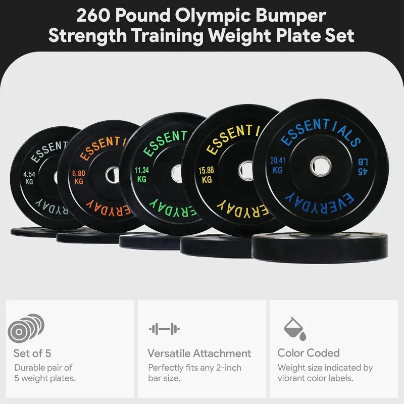 BalanceFrom Color Coded Black Bumper Plate Weight Plate with Steel Hub