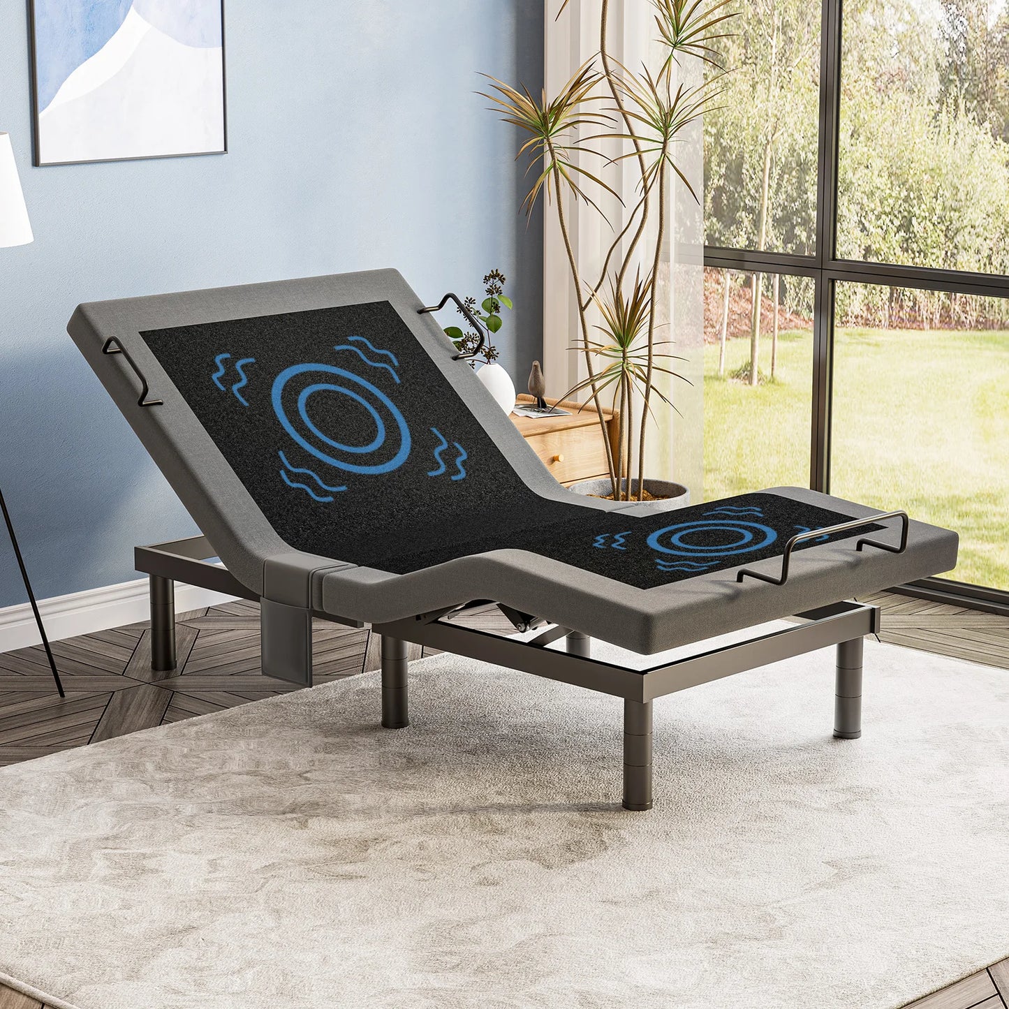 Furgle Adjustable Bed Base with Massage and Wireless Remote