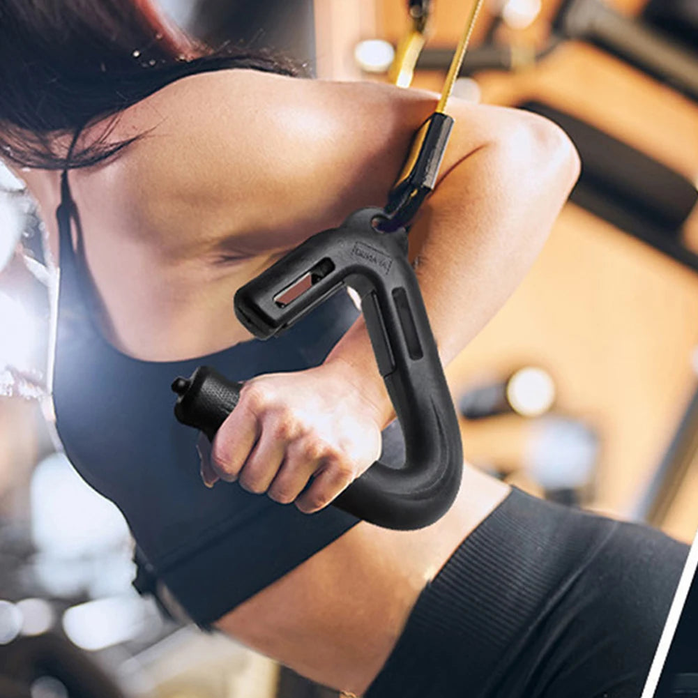 2 Pcs Non Slip Angled Grip Workout Handle Heavy Duty Resistance Band Handle for Barbell and Pull Up Bars