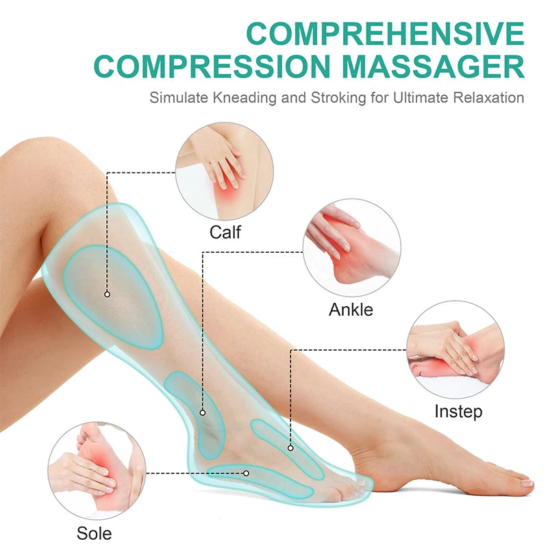 Medcursor Air Compression Leg Massager Calf Wraps for Blood Circulation and Relaxation Swelling Relief Physical Massage Boot