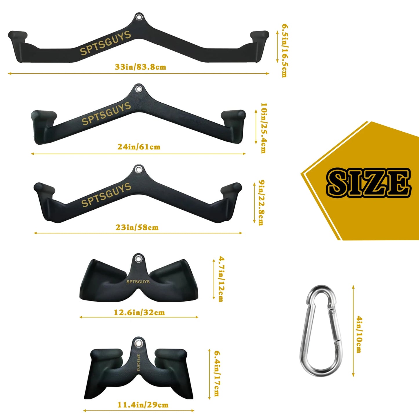 Home Gym Fitness Lat Pull Down Bar Attachments for Cable Pulley System Strength Training
