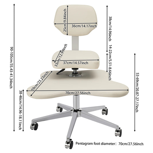 Cross-Legged Meditation Chair Relaxing Chair with Wheels Height Adjustable Seat for Yoga & Office Work Improve Posture