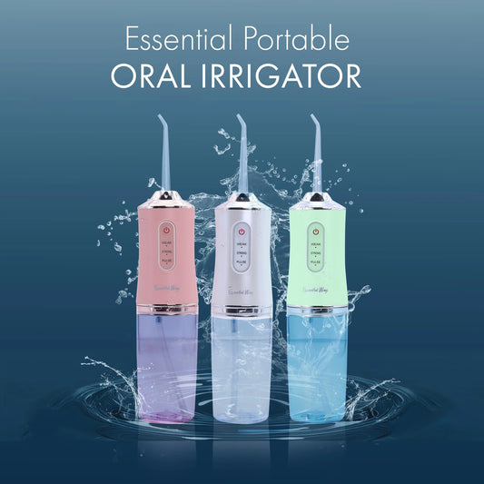 Oral Irrigator Portable Dental Water Flosser USB Rechargeable Water Jet Floss Tooth Pick 4 Jet Tip 220ml 3 Modes Teeth Cleaner ﻿