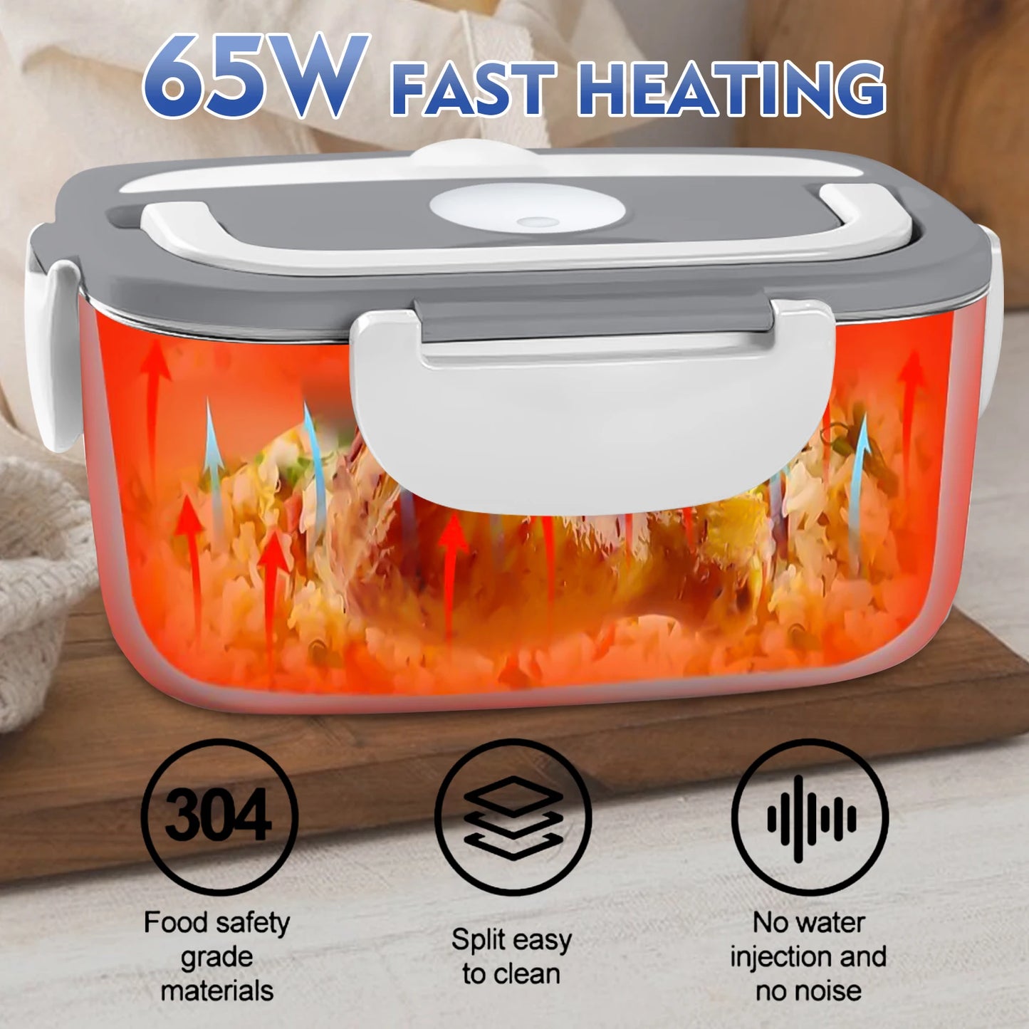 MDHAND 3 In 1 Electric Lunch Box Heater 65W Leakproof