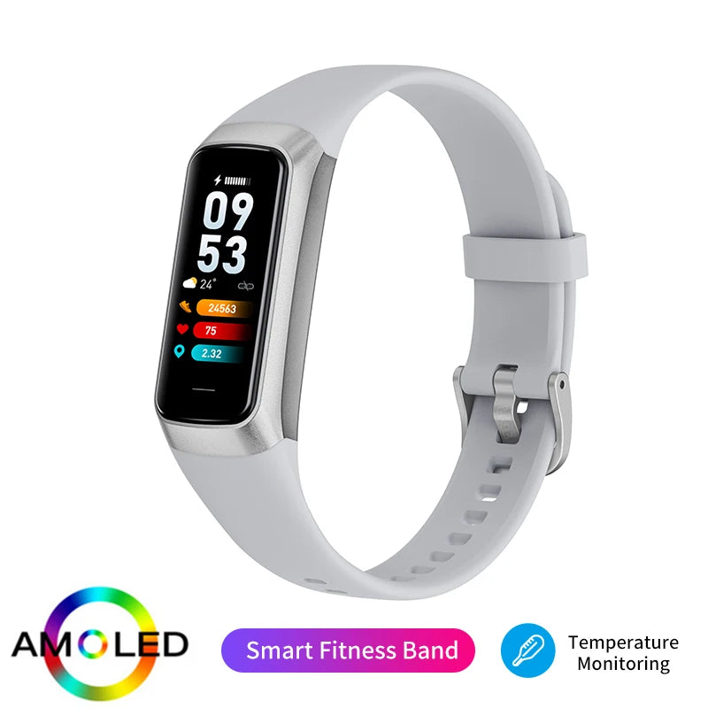 LIGE Amoled Smart Watch Smartwatch Band Women Heart Rate Blood Waterproof Connected Smart Bracelet Sport Fitness Tracker Watch