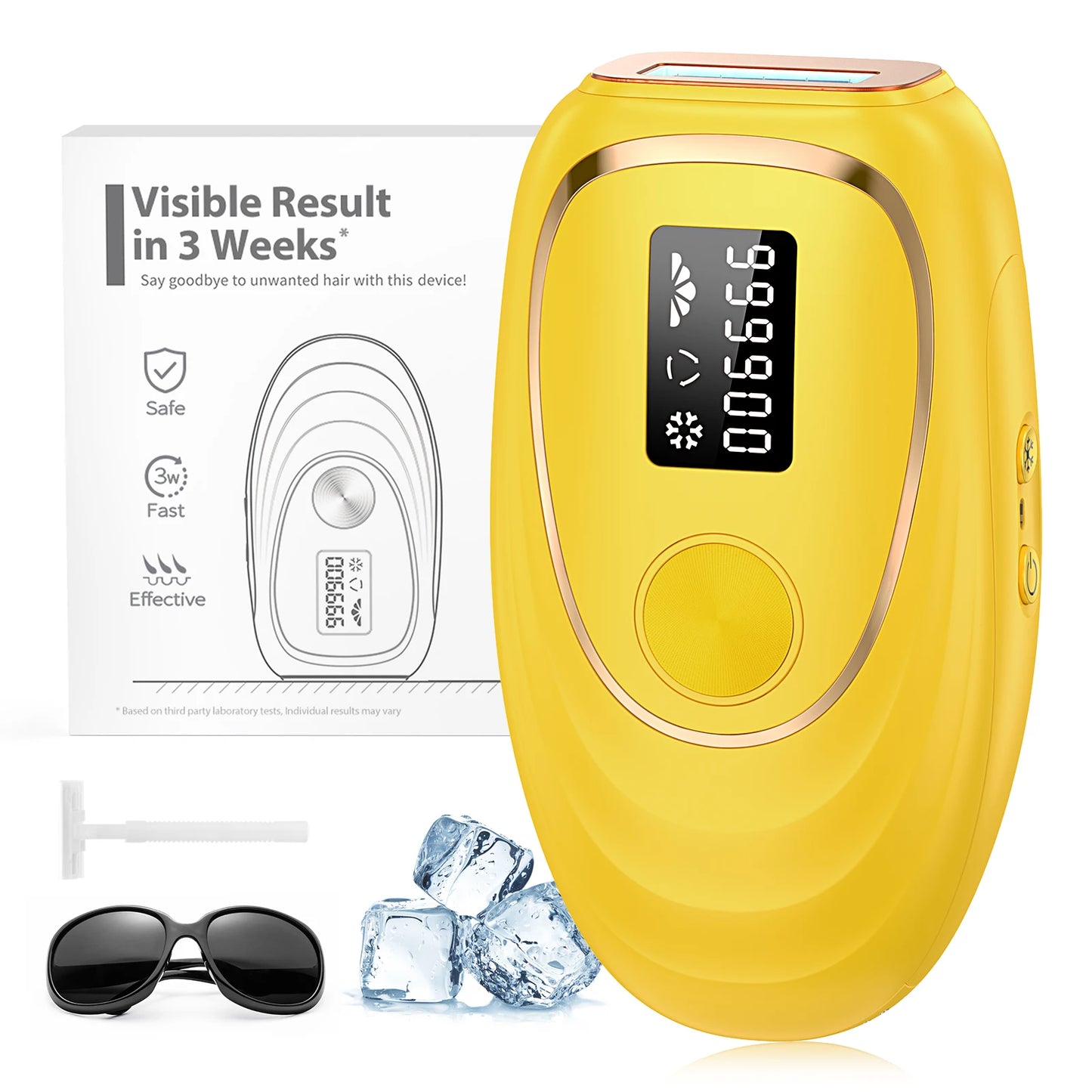 IPL Hair Laser Removal with Cooling Function Home Device 999900 + Flashes 18.5j Pulsed Light Epilator for Armpits/Body/Men/Women