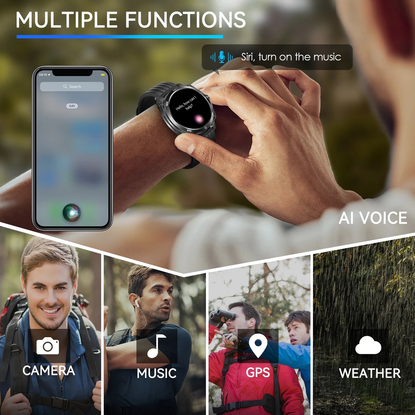 LaNikar Smart Watch AMOLED Display Heart Rate Monitoring In-Ear Headphones