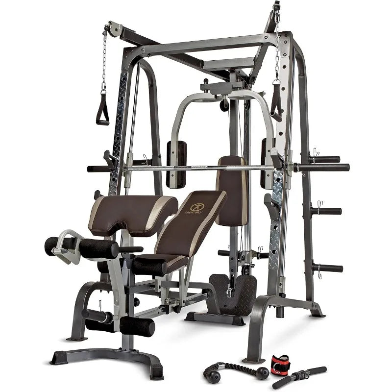 MARCY Smith Cage Workout Machine Full Body StrengthTraining Home Gym Equipment System with Leg Developer, Press Bar