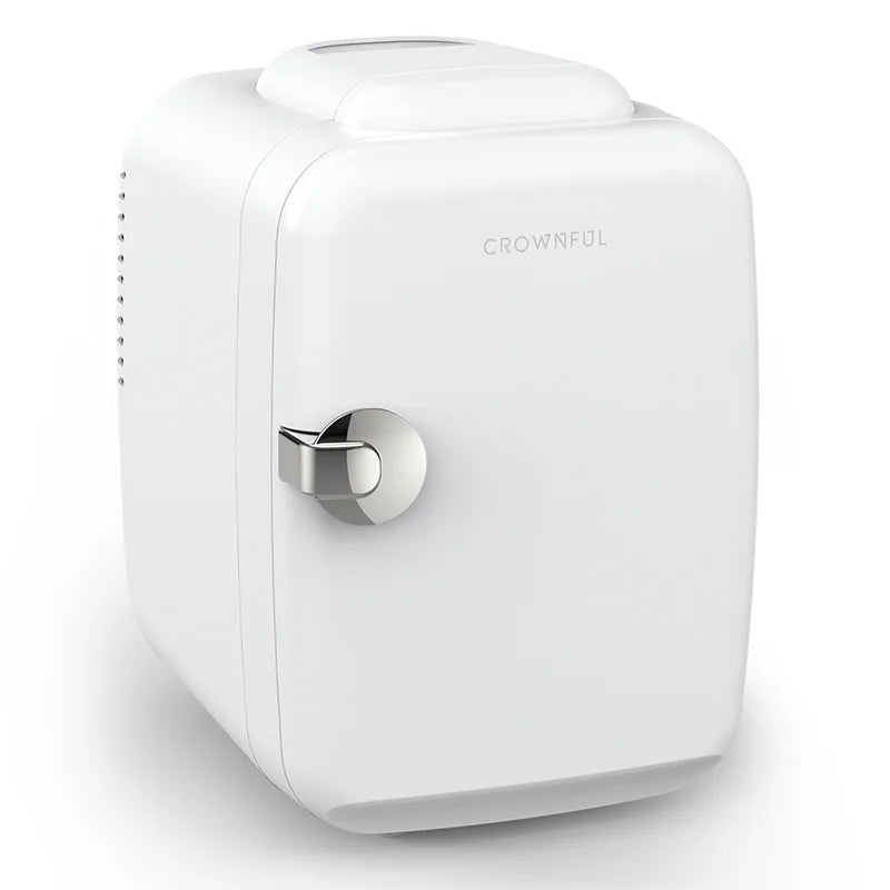 Crownful 4L Mini Multifunction Refrigerator Electric Portable Beauty Cooler Warmer Car Fridge for Home Camping and Travel