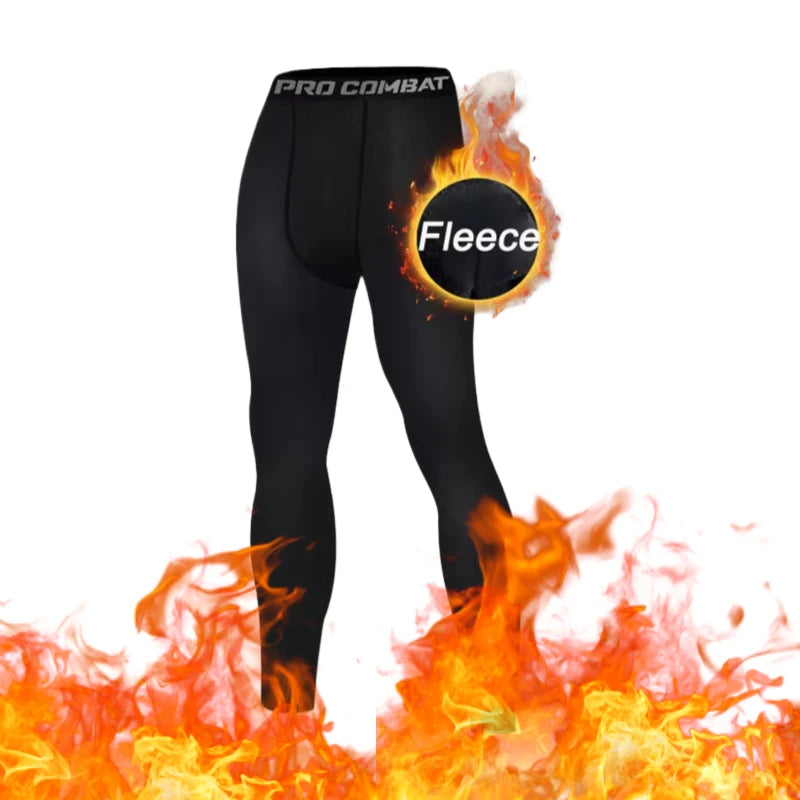 NONECN Mens Warm Compression Leggings For Running And Training