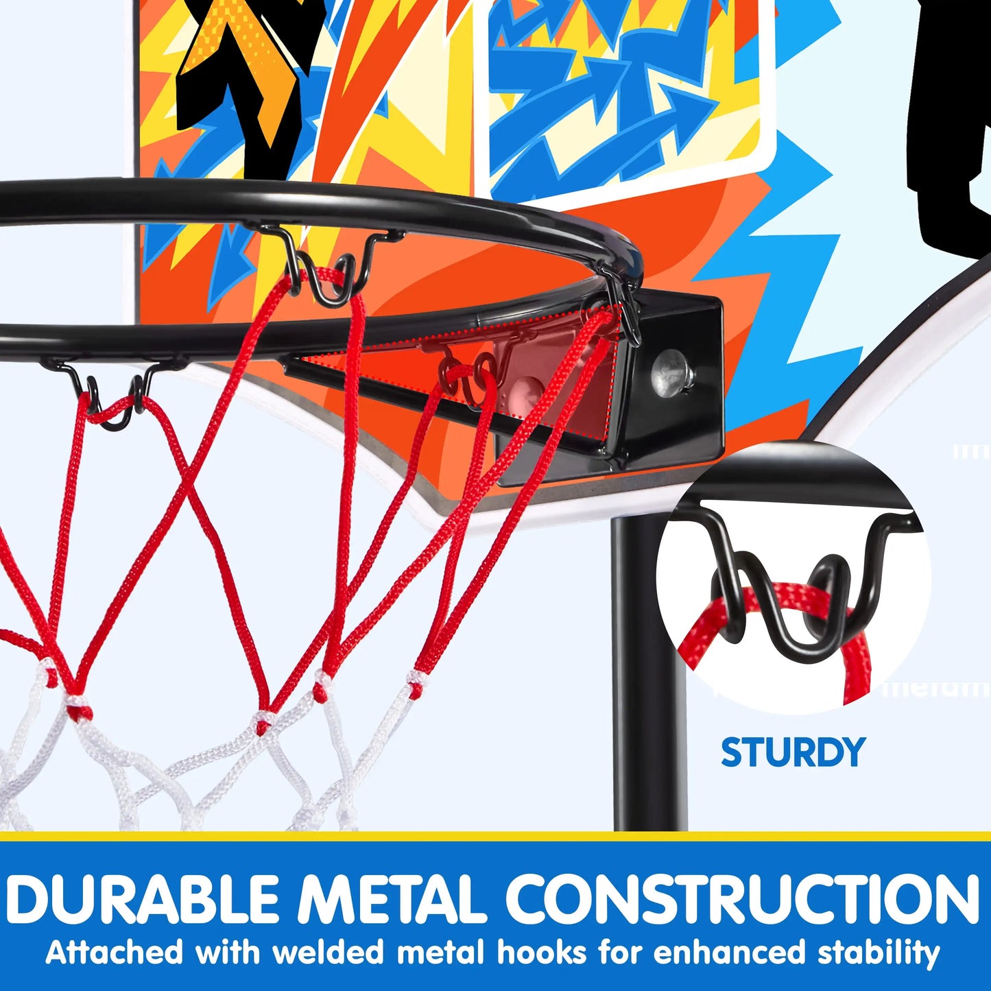 Joyfy Adjustable Kids Basketball Hoop For Indoor Outdoor Play