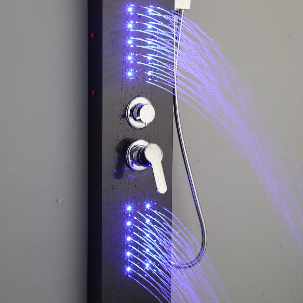 YANKSMART Stainless Steel Shower Panel System with LED Head