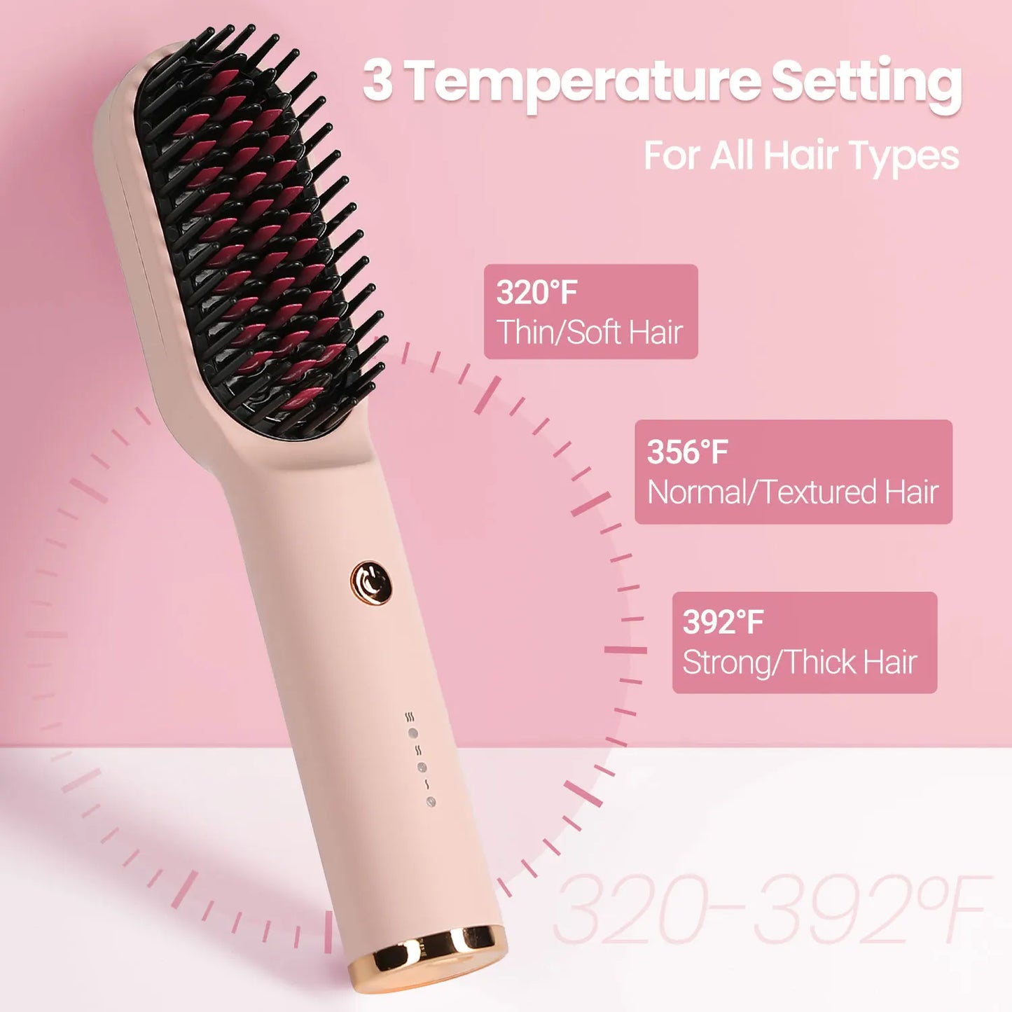 KIPOZI 1.25 Inch Thermal Brush Curling Iron Brush with LCD Display 16 Adjustable Temperatures Auto Shut Off