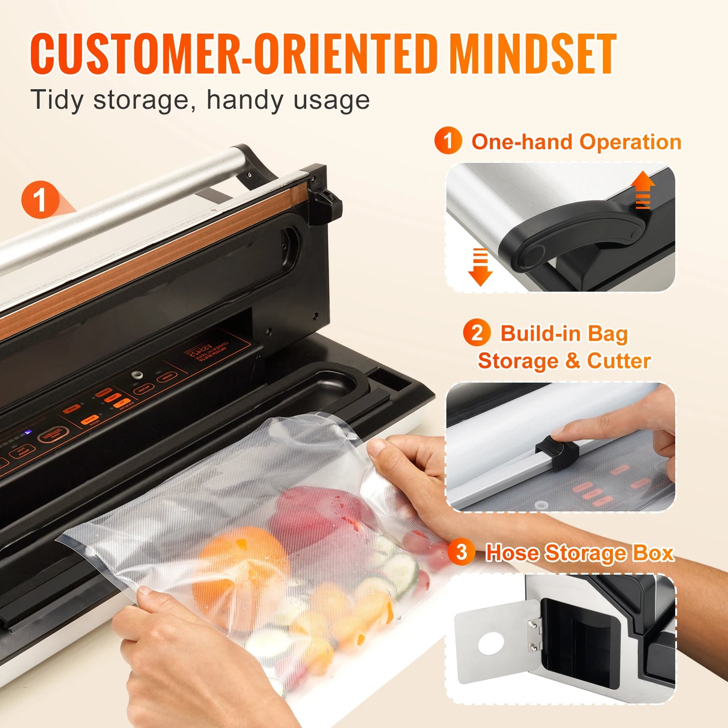 SucceBuy Multifunction Vacuum Sealer Machine With Bag Cutter Storage