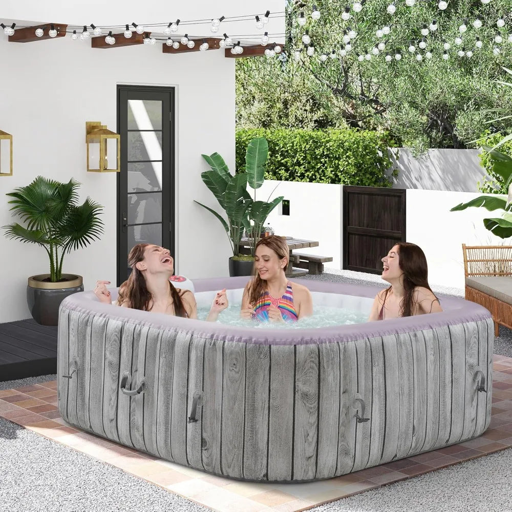 Inflatable Square Hot Tub Spa 4 To 6 Person Jets Spa