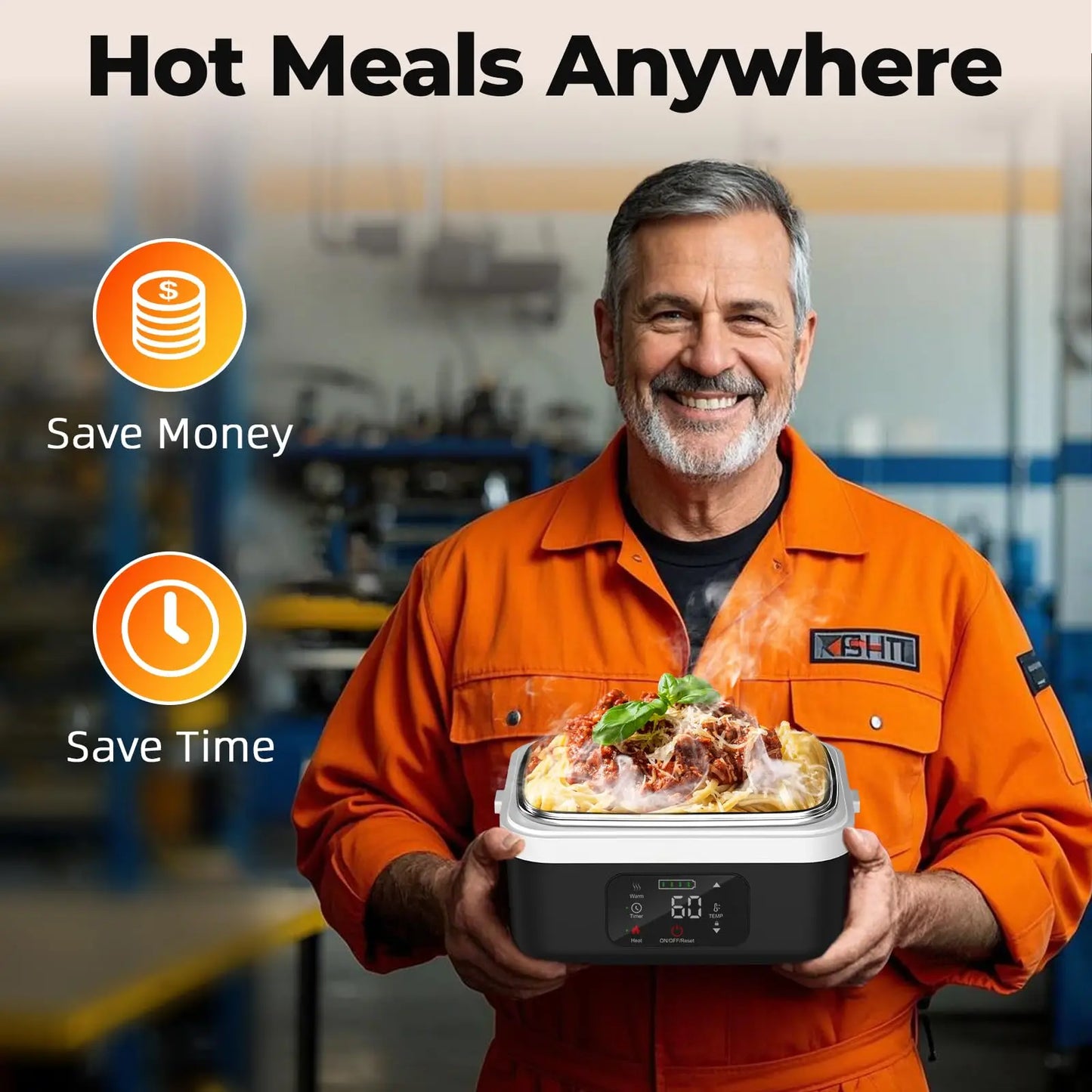 Wireless Insulated Lunch Box With 8000mAh Battery And 60W Heating