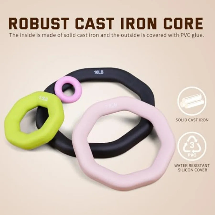 LISM 2in1 Weight Ring Kettlebell Dumbbell Cast Iron PVC