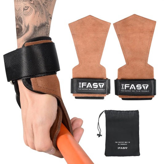 2Pcs Cowhide Gym Gloves Anti Skid Weight Lifting Pads Deadlift Workout Fitness Palm Protection Guards