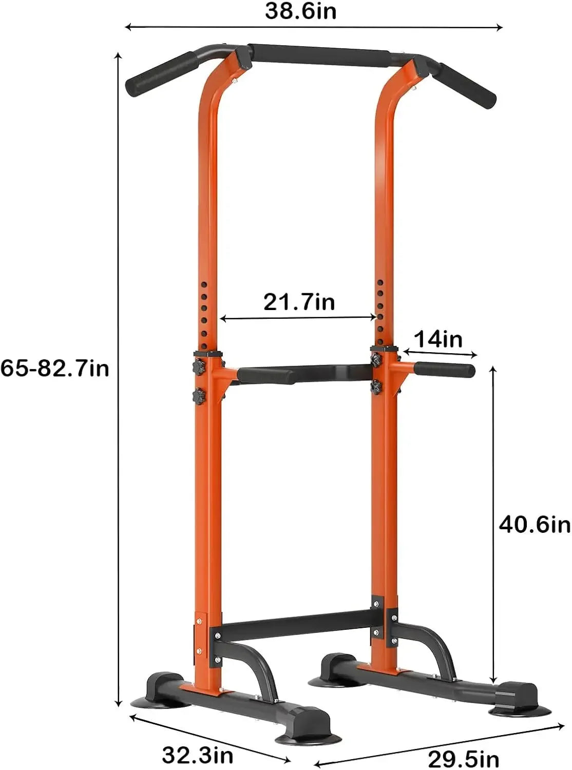 Adjustable Height Power Tower Dip Station Pull Up Bar for Home Gym Strength Training Equipment