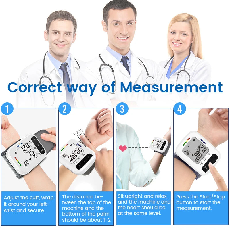 Sejoy Wrist Blood Pressure Monitor And Pulse Oximeter