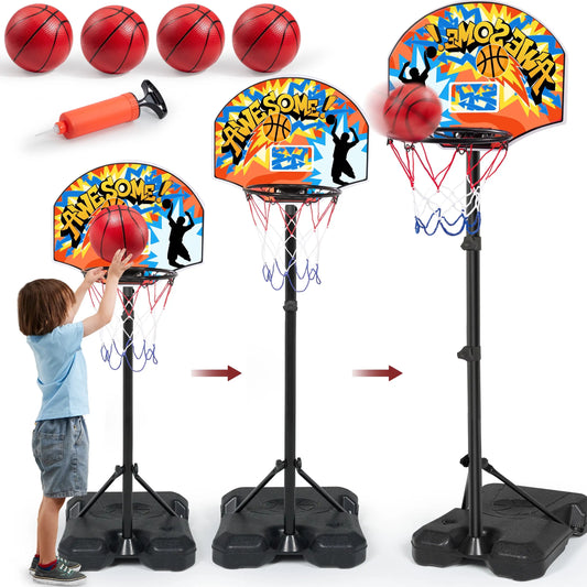 Joyfy Adjustable Kids Basketball Hoop For Indoor Outdoor Play