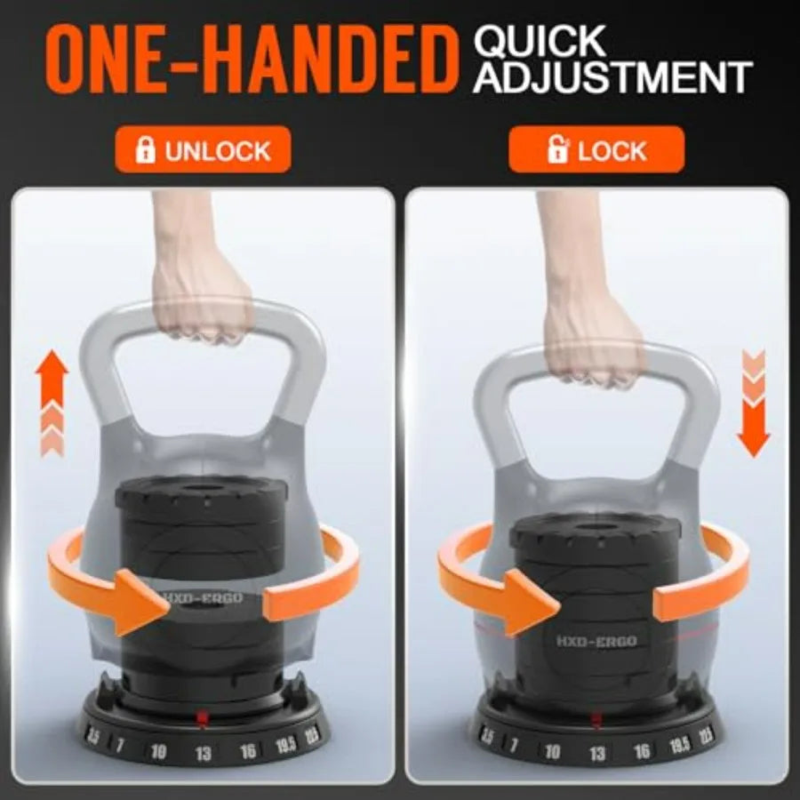 LISM Adjustable Kettlebell Weight Set With Ergonomic Grip