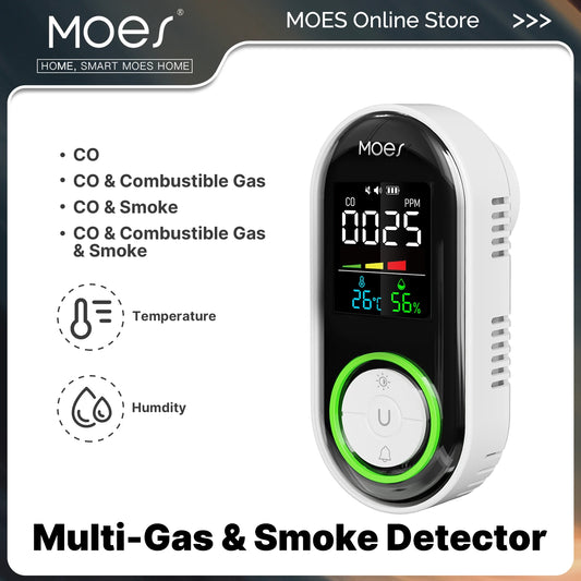 MOES CO Smoke Gas Detector Alarm Plug-in Carbon Monoxide Sensor