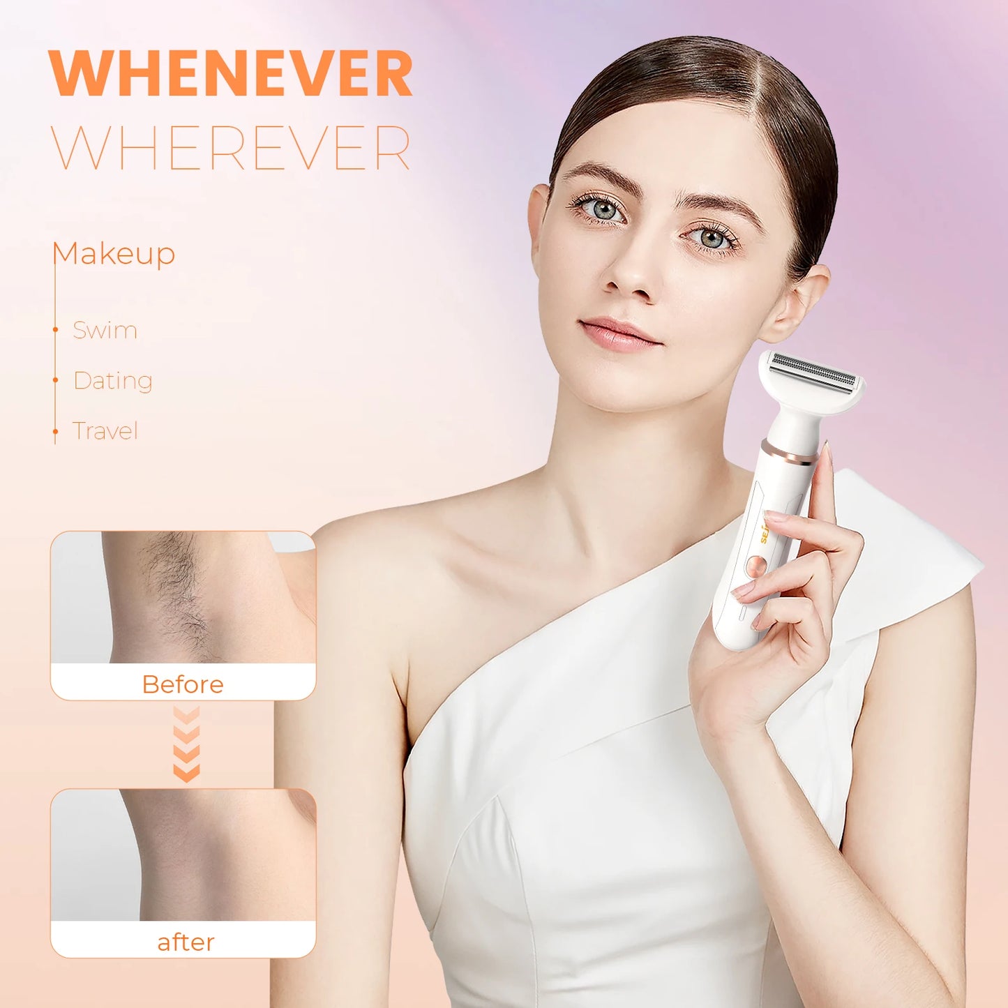 Portable 4 in 1 Electric Razors for Women for Face Nose Eyebrow Beard Mustache Arm Leg Armpit Bikini Women‘s Body Shaver Set