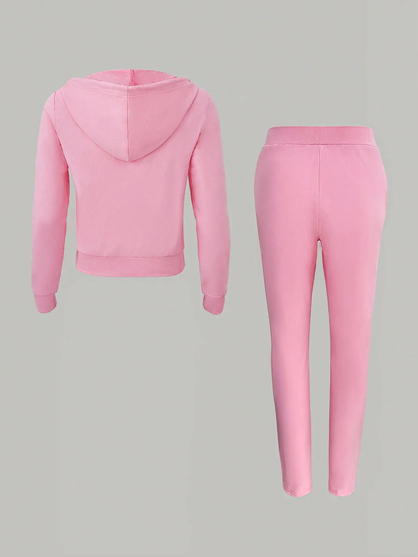 Women Zippered Sportswear Set Hoodie Jogger Sweatpants