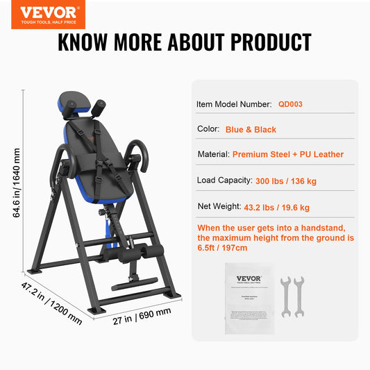 VEVOR Heavy Duty Inversion Table Decompression Back Stretcher