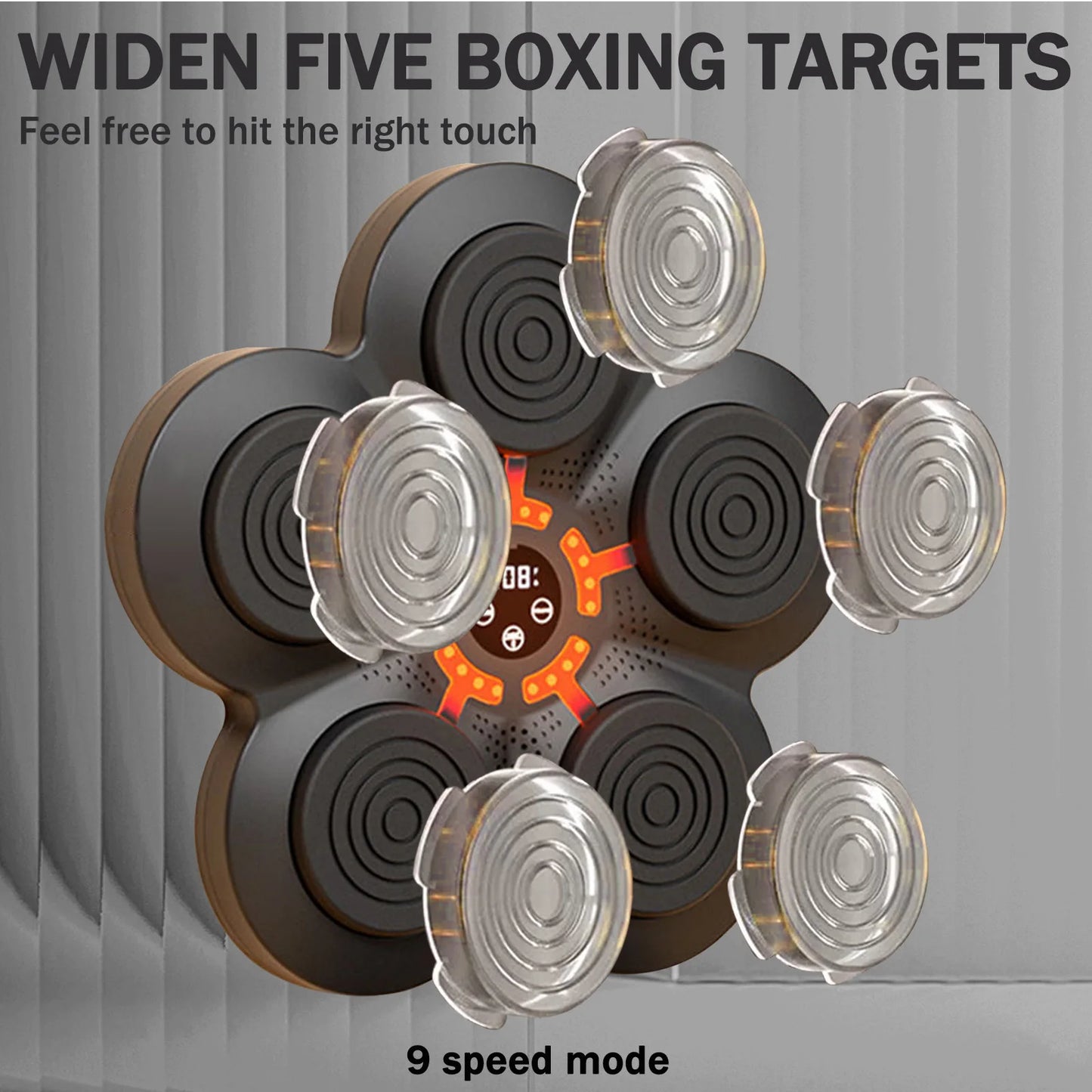 Smart Music Boxing Trainer Wall Mounted Punching Machine 9 Speeds