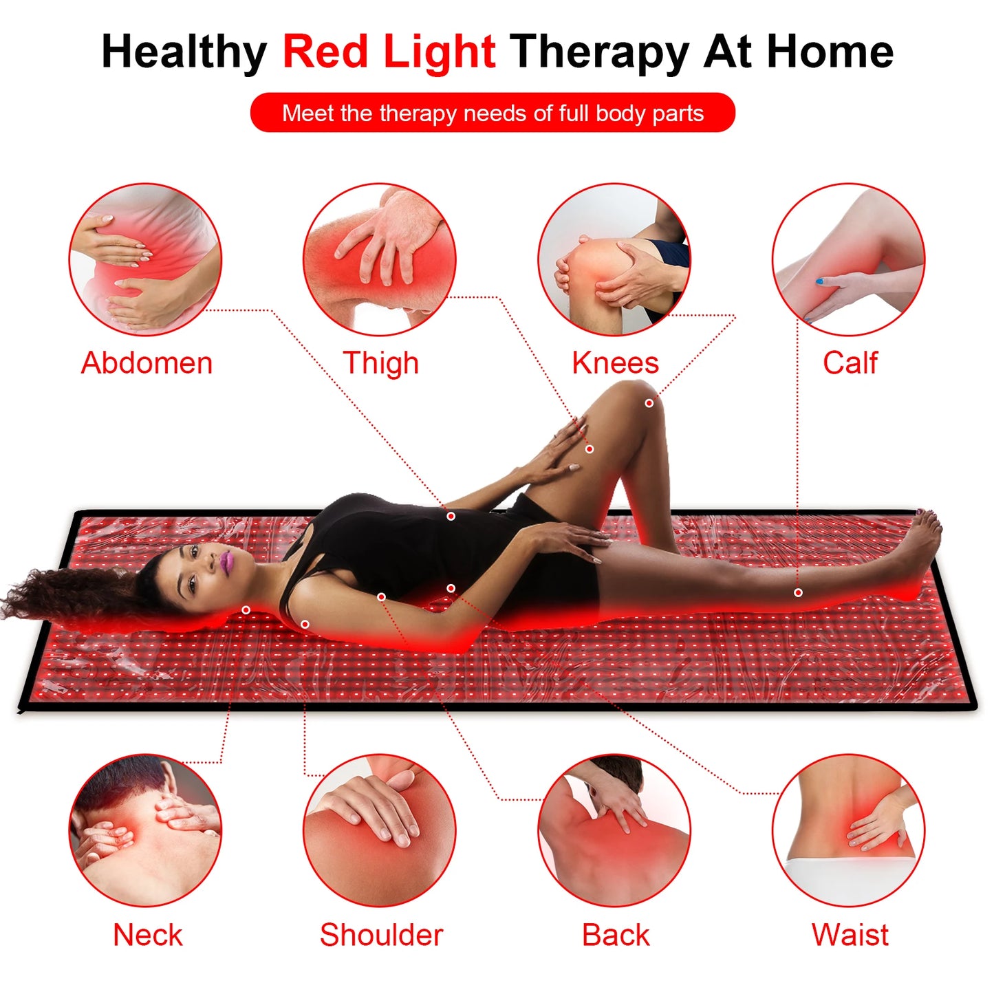 1280PCS Red Light Near Infrared Therapy Mat Large LED Pads for Full Body Relaxation Home Care