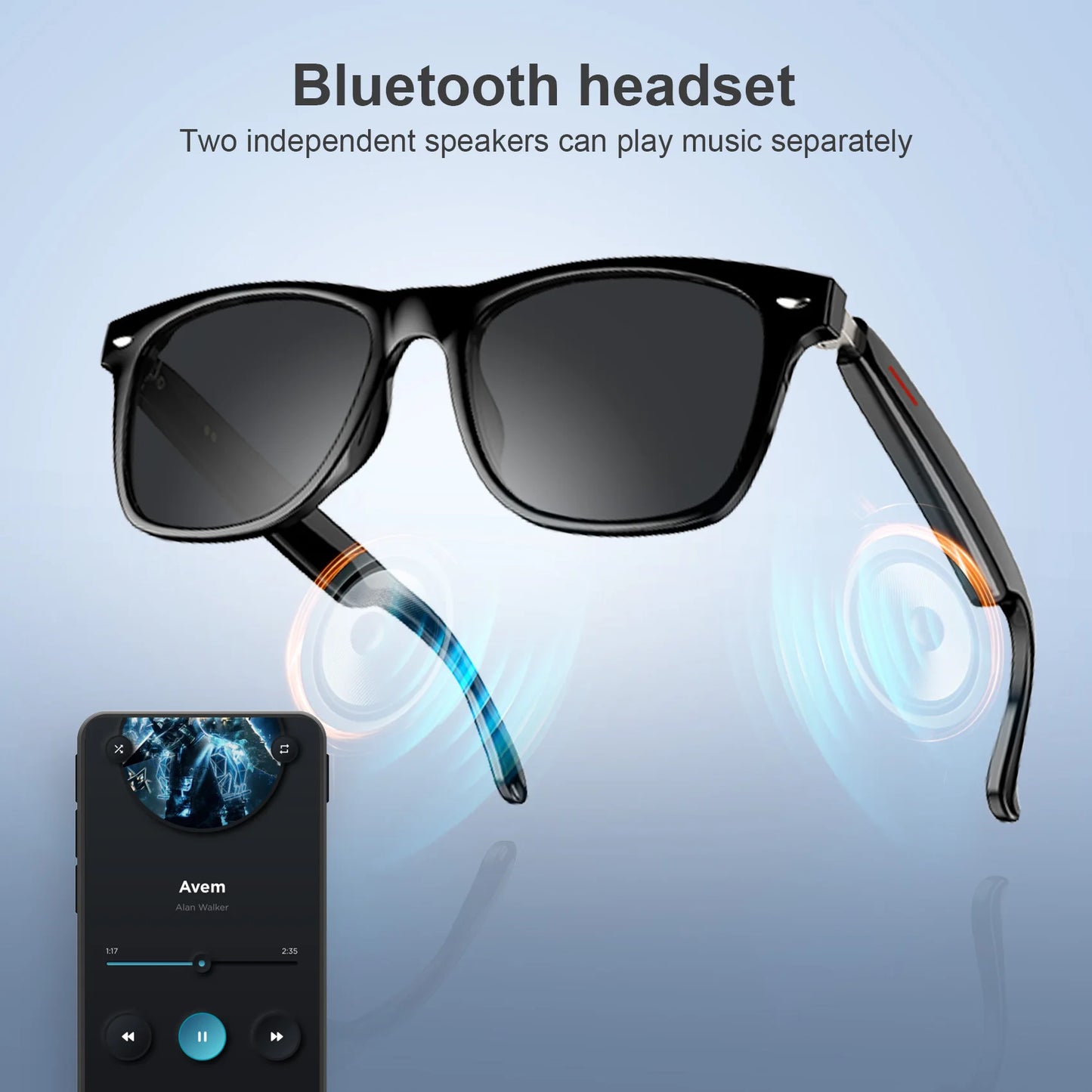 Blackview Bluetooth Smart Glasses with Built-in Speaker