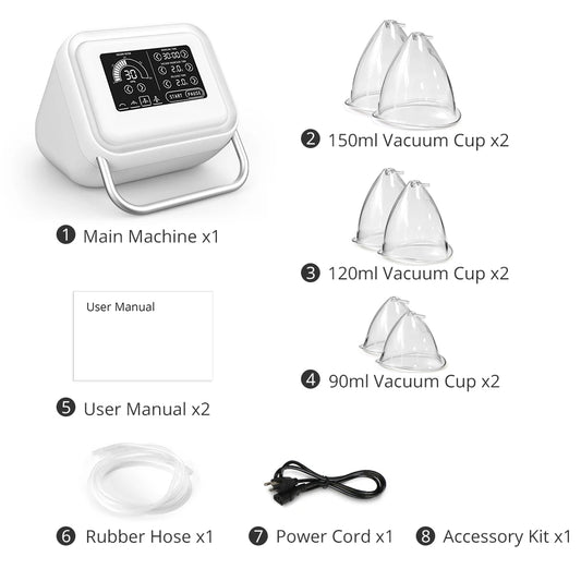 Vacuum Therapy Machine Butt Vacuum Machine with Buttock Cups Cupping Therapy Set with Six Butt Lifting Cups