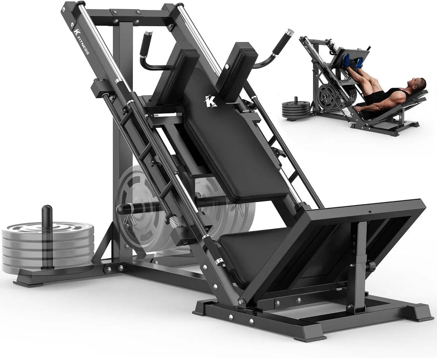 Leg Press Hack Squat Machine,Adjustable Leg Press Machine for Full Lower Body,Weight Storages for Lower Body Training