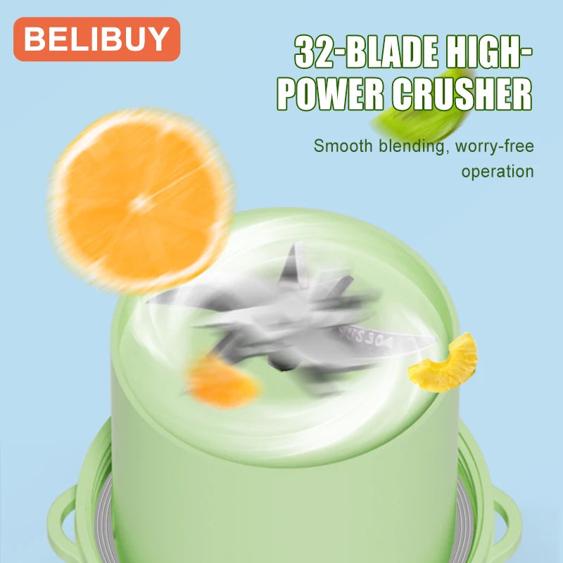 Portable Usb Juicer Cup With Six Blades Fruit Milkshake Blender