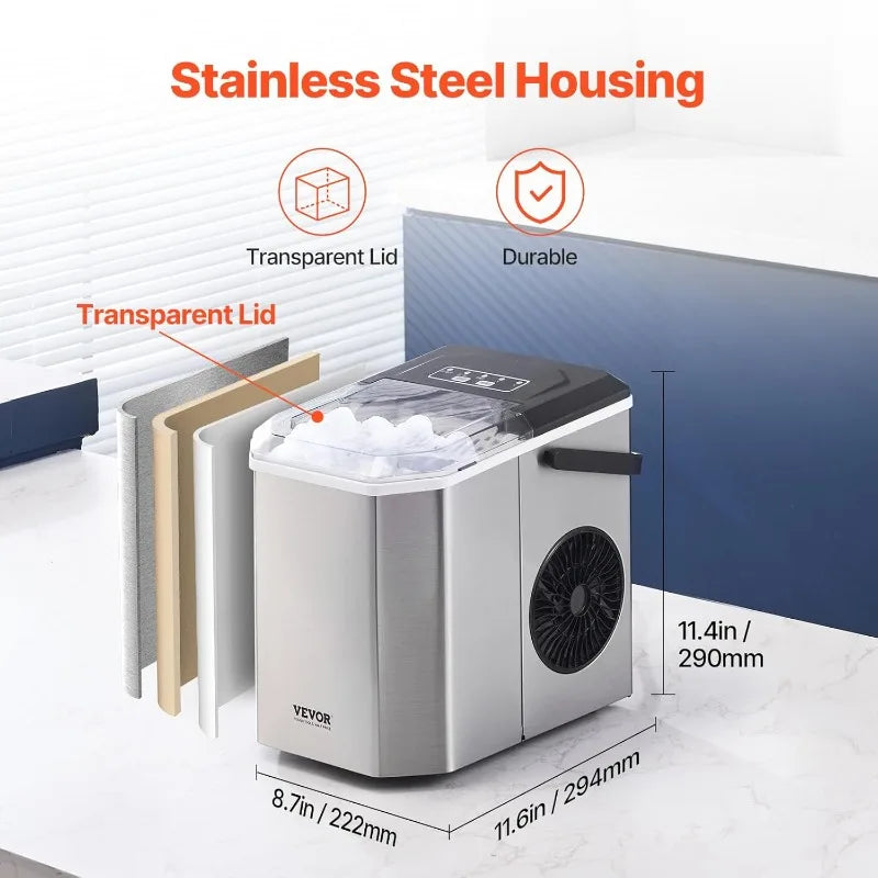 XMSJ Countertop Ice Maker Self Cleaning Portable Ice Machine