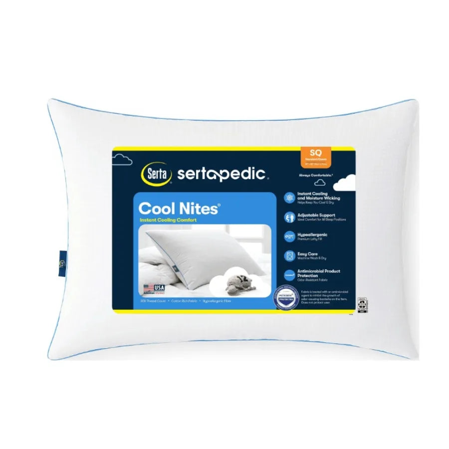 Sertapedic Cool Nites Pillow Microfiber Fill For Comfort