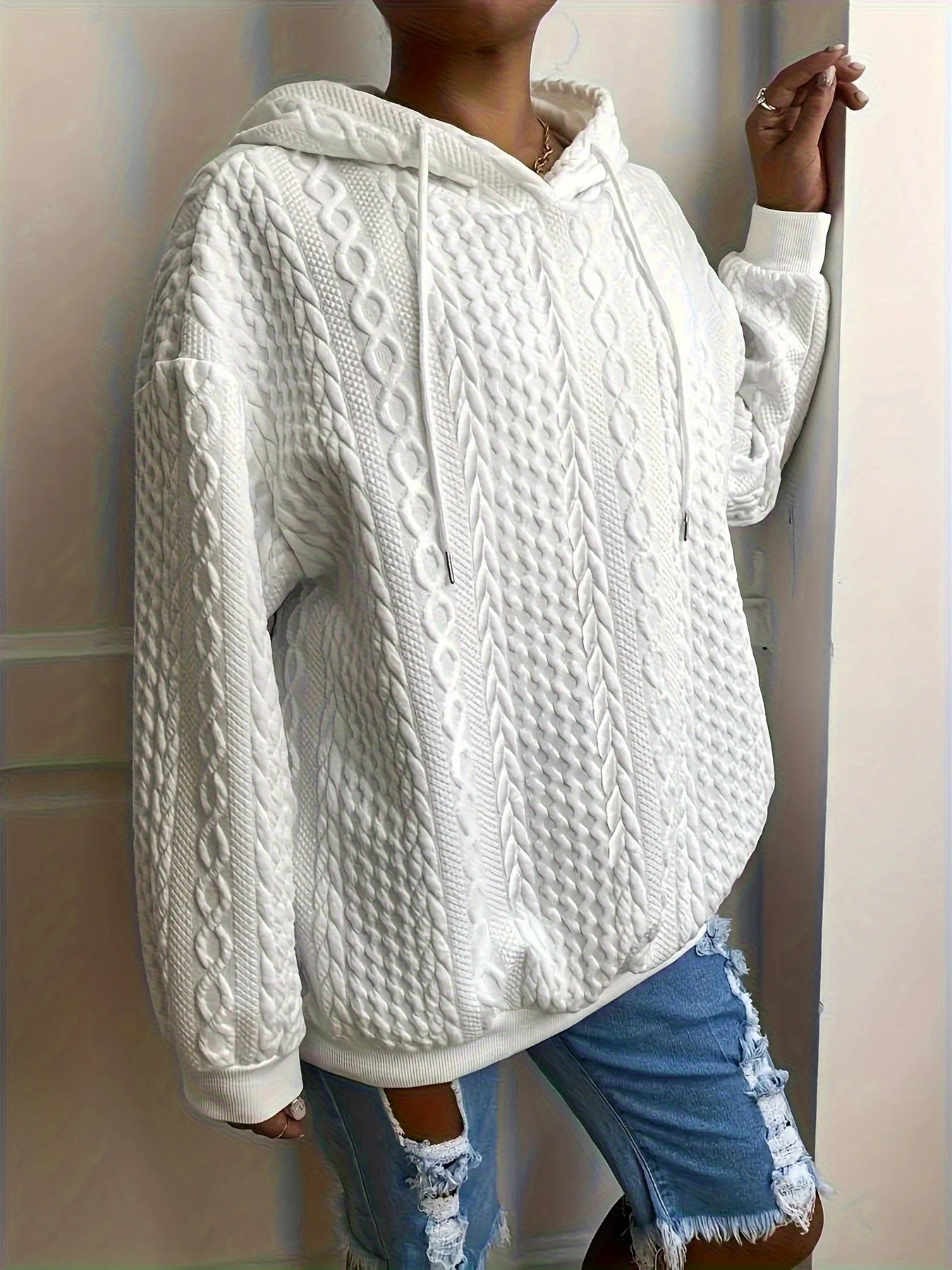 Women Pullover Hoodie Long Sleeve Drawstring Sweatshirt